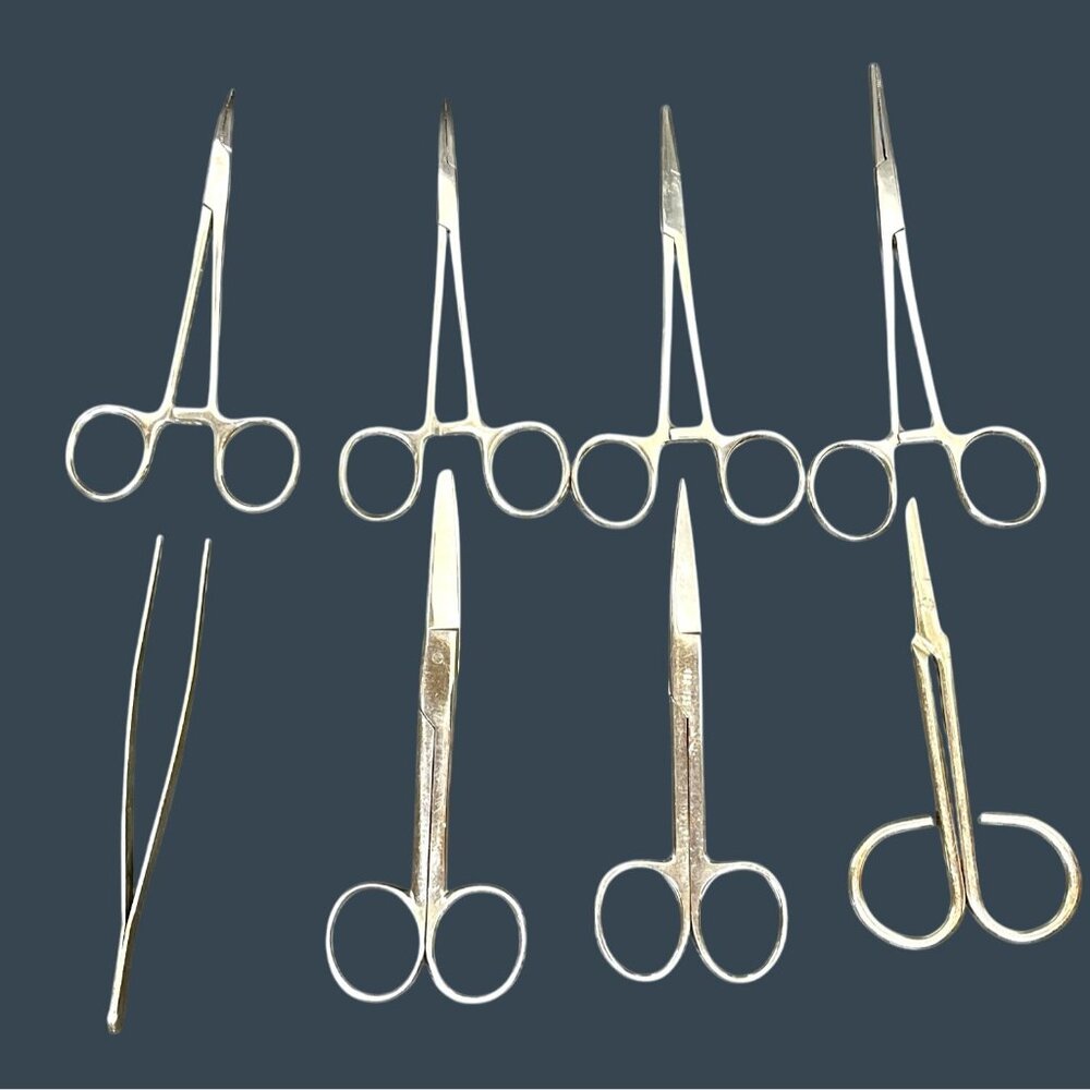 VTG Lot Stainless Steel Forceps Hemostat Scissor Clamp Medical Instrument Set - Picture 2 of 9